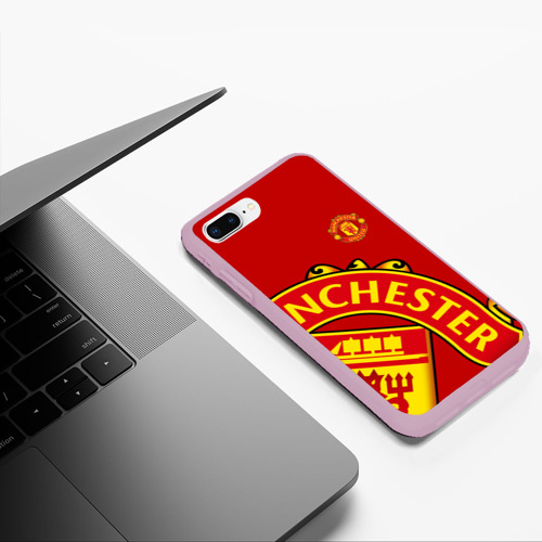 Чехол для iPhone 7Plus/8 Plus матовый F.c.m.u sport Манчестер Юнайтед FCMU Manchester united, цвет розовый - фото 5