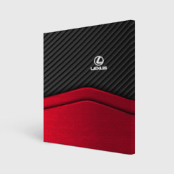 Холст квадратный Lexus logo - red black carbon