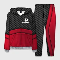 Мужской костюм 3D Lexus logo - red black carbon