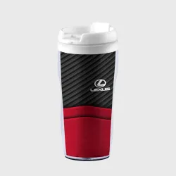 Термокружка-непроливайка Lexus logo - red black carbon
