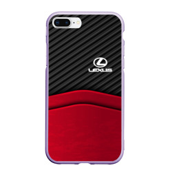 Чехол для iPhone 7Plus/8 Plus матовый Lexus logo - red black carbon