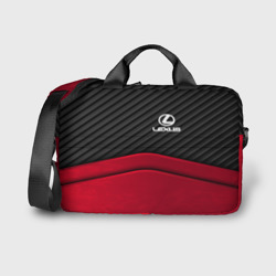 Сумка для ноутбука 3D Lexus logo - red black carbon