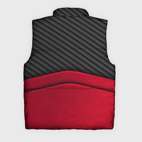 Мужской жилет утепленный 3D с принтом Lexus logo - red black carbon, вид сзади #1
