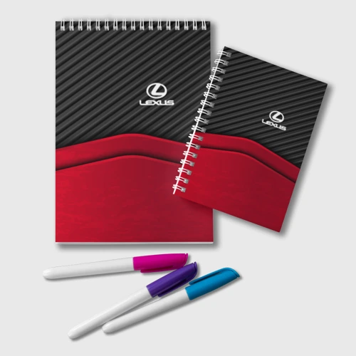 Блокнот Lexus logo - red black carbon