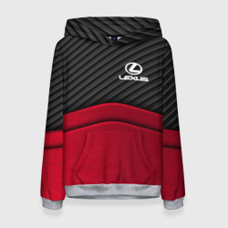 Женская толстовка 3D Lexus logo - red black carbon