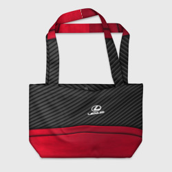 Пляжная сумка 3D Lexus logo - red black carbon