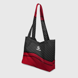 Пляжная сумка 3D Lexus logo - red black carbon - фото 2