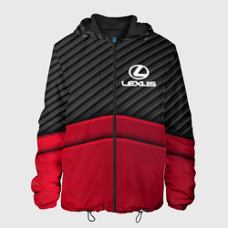 Мужская куртка 3D Lexus logo - red black carbon