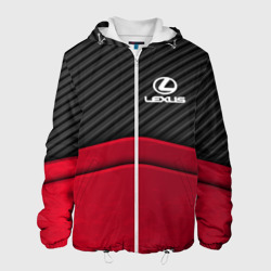 Мужская куртка 3D Lexus logo - red black carbon