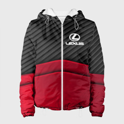 Женская куртка 3D Lexus logo - red black carbon