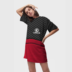 Платье-футболка 3D Lexus logo - red black carbon - фото 2