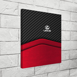 Холст квадратный Lexus logo - red black carbon - фото 2