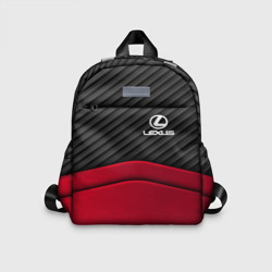 Детский рюкзак 3D Lexus logo - red black carbon