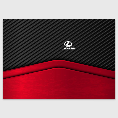 Поздравительная открытка Lexus logo - red black carbon, цвет белый