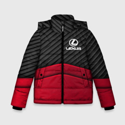 Зимняя куртка для мальчиков 3D Lexus logo - red black carbon