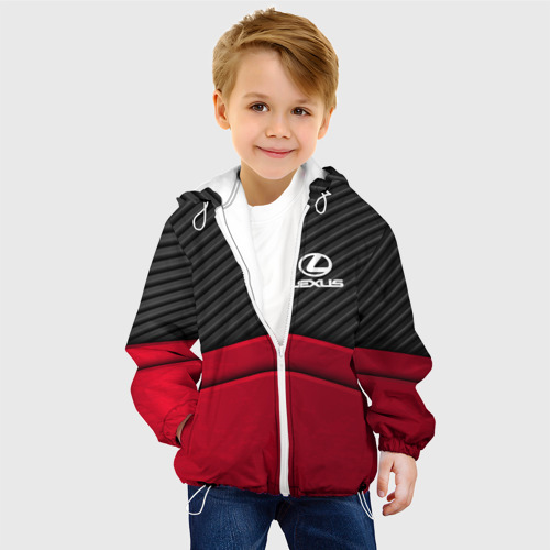 Детская куртка 3D Lexus logo - red black carbon, цвет белый - фото 3