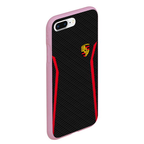 Чехол для iPhone 7Plus/8 Plus матовый Porsche sport Порше, цвет розовый - фото 3