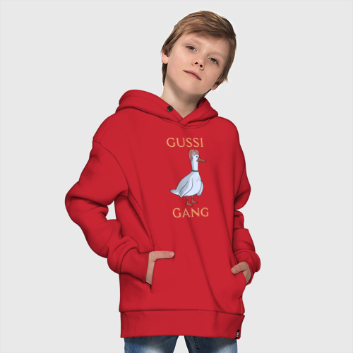 Детское худи Oversize хлопок Gussi gang, цвет красный - фото 9