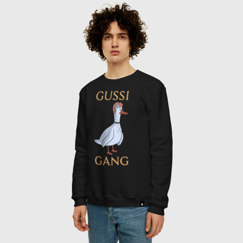Мужской свитшот хлопок Gussi gang, цвет черный - фото 3