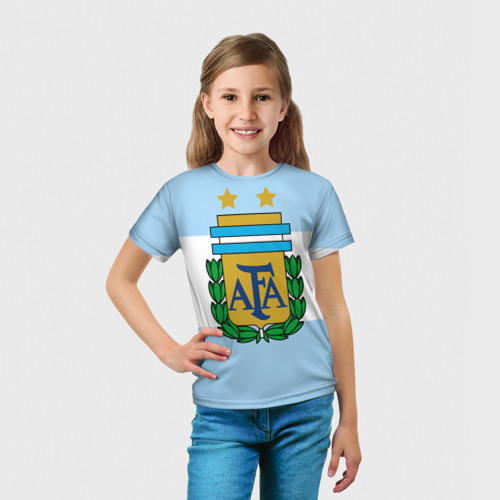 Детская футболка 3D Сборная Аргентины флаг - фото 5
