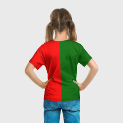 Футболка с принтом Сборная Португалии флаг для мужчины, вид на модели сзади №3. Цвет основы: белый
