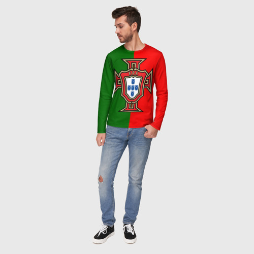 Мужской лонгслив 3D Сборная Португалии флаг - фото 5