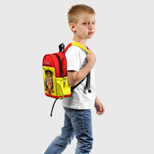 Детский рюкзак 3D с принтом Сборная Испании флаг, вид сзади #1