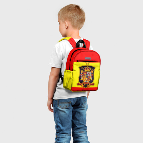 Детский рюкзак 3D с принтом Сборная Испании флаг, фото на моделе #1
