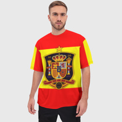 Мужская футболка oversize 3D Сборная Испании флаг - фото 2