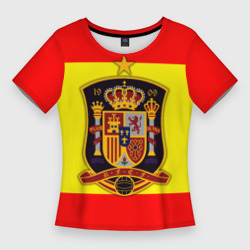 Женская футболка 3D Slim Сборная Испании флаг