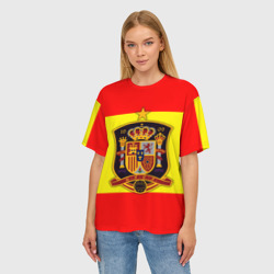 Женская футболка oversize 3D Сборная Испании флаг - фото 2