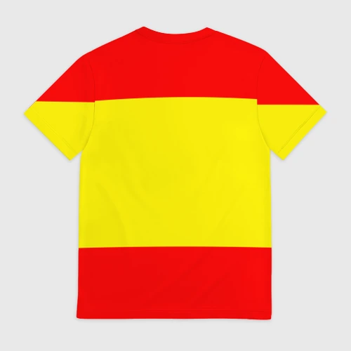 Мужская футболка 3D с принтом Сборная Испании флаг, вид сзади #1