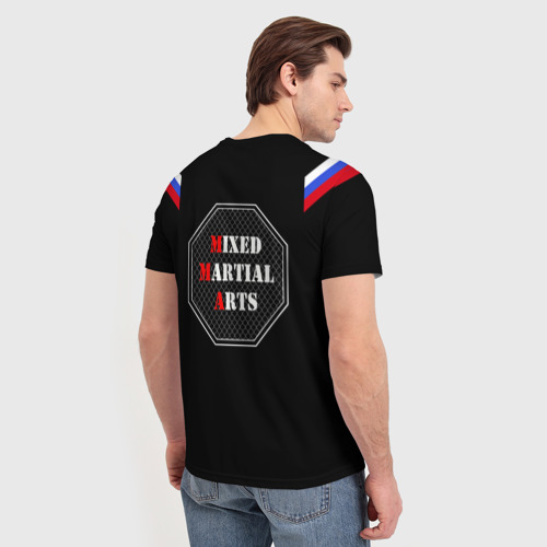 Мужская футболка 3D с принтом MMA  (Mixed Martial Arts), вид сзади #2