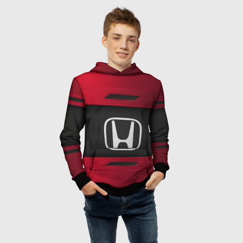 Детская толстовка 3D Honda sport, цвет черный - фото 6
