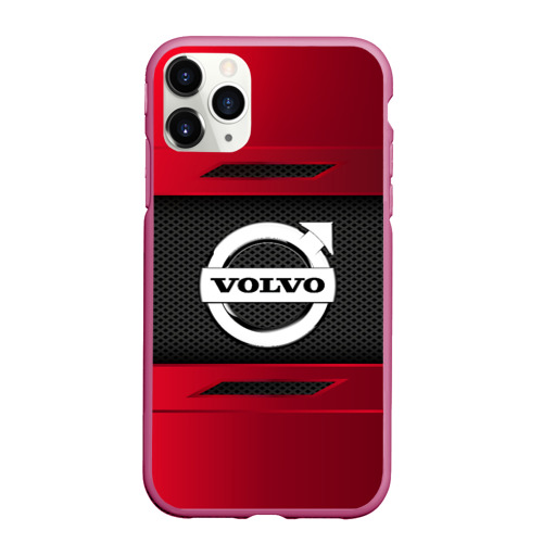 Чехол для iPhone 11 Pro Max матовый Volvo sport, цвет малиновый