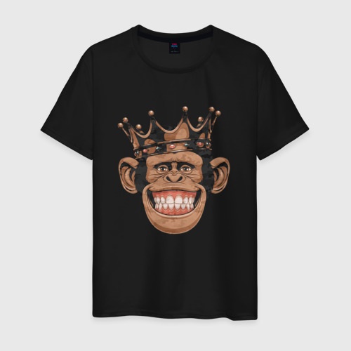 Мужская футболка хлопок Король обезьян, цвет черный