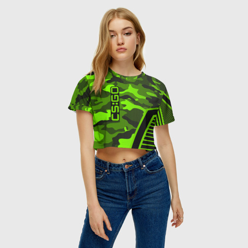 Женская футболка Crop-top 3D CS:GO, цвет 3D печать - фото 3