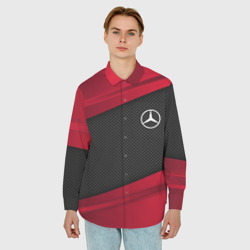 Мужская рубашка oversize 3D Mercedes Benz sport - фото 2