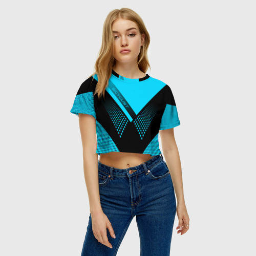 Женская футболка Crop-top 3D Bicyclist, цвет 3D печать - фото 4