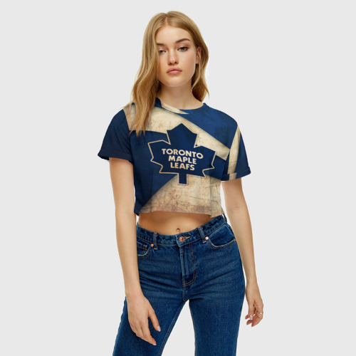 Женская футболка Crop-top 3D Торонто олд, цвет 3D печать - фото 3