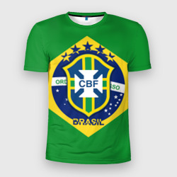 Мужская футболка 3D Slim Сборная Бразилии флаг