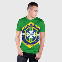 Мужская футболка 3D Slim Сборная Бразилии флаг - фото 2