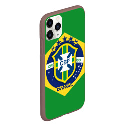 Чехол для iPhone 11 Pro Max матовый Сборная Бразилии флаг - фото 2