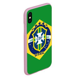 Чехол для iPhone XS Max матовый Сборная Бразилии флаг - фото 2