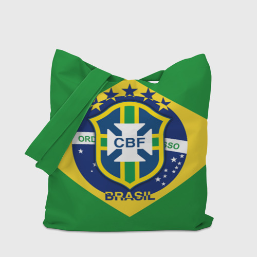 Шоппер 3D с принтом Сборная Бразилии флаг, вид сбоку #3