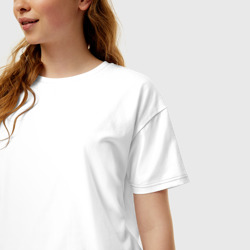 Женская футболка хлопок Oversize Matrang white logo - фото 2