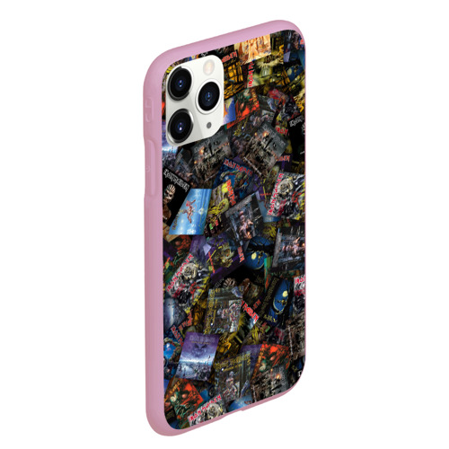 Чехол для iPhone 11 Pro Max матовый Iron Maiden. Дискография, цвет розовый - фото 3