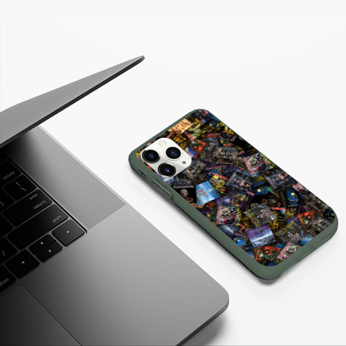 Чехол для iPhone 11 Pro матовый Iron Maiden. Дискография, цвет темно-зеленый - фото 5