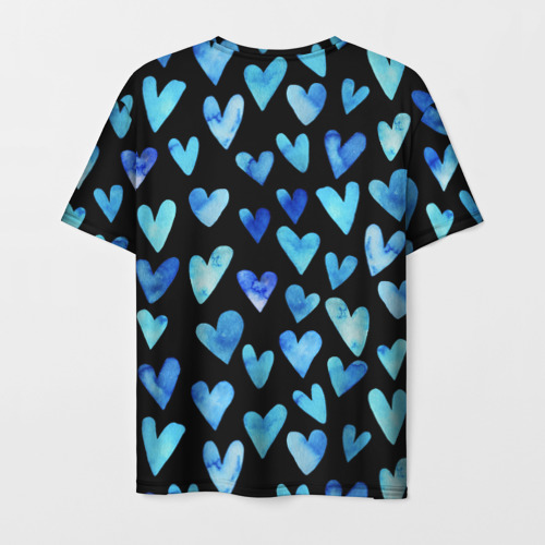 Мужская футболка 3D Blue Hearts, цвет 3D печать - фото 2