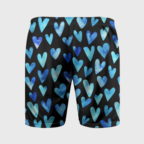 Мужские шорты спортивные Blue Hearts, цвет 3D печать - фото 2